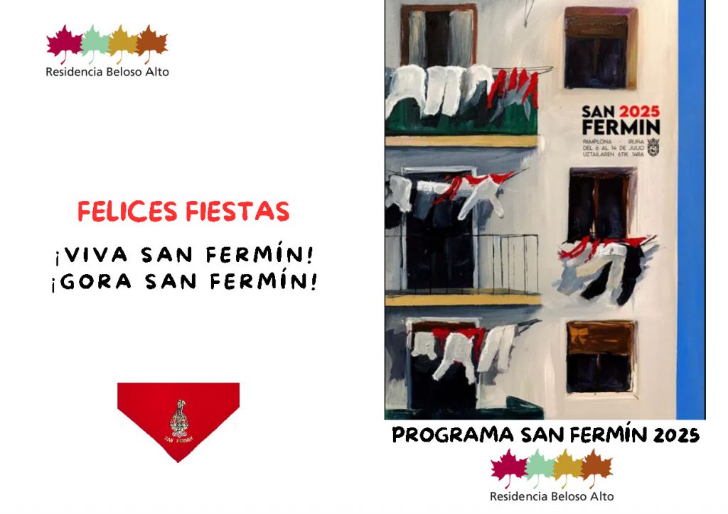 Programa San Fermin 2025 Pagina 1 - Residencia Beloso Alto celebra San Fermín con un completo programa de actividades