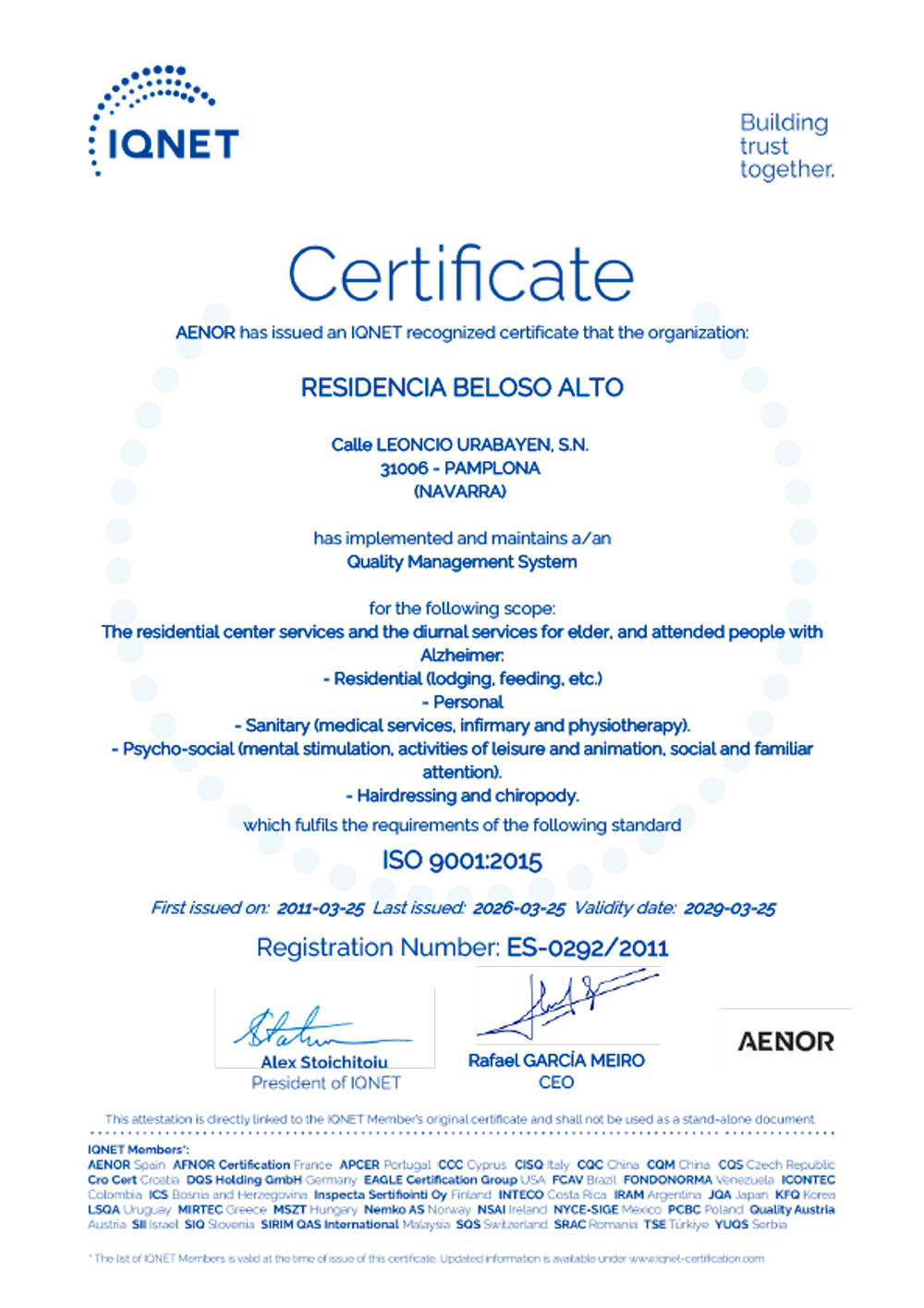 IQNetES-0292-2011_2026-02-13 IQNetES 0292 2011 2026 02 13 - Compromiso Cumplido: Recibimos la Certificación Oficial de AENOR